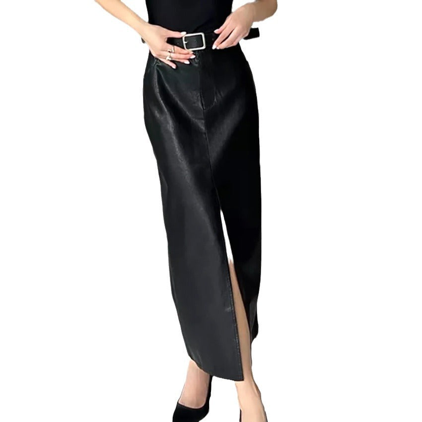 Sexy Split Fashion Black High Waist Slim Skirt Spring Wildberries Casual Short Skirt Women