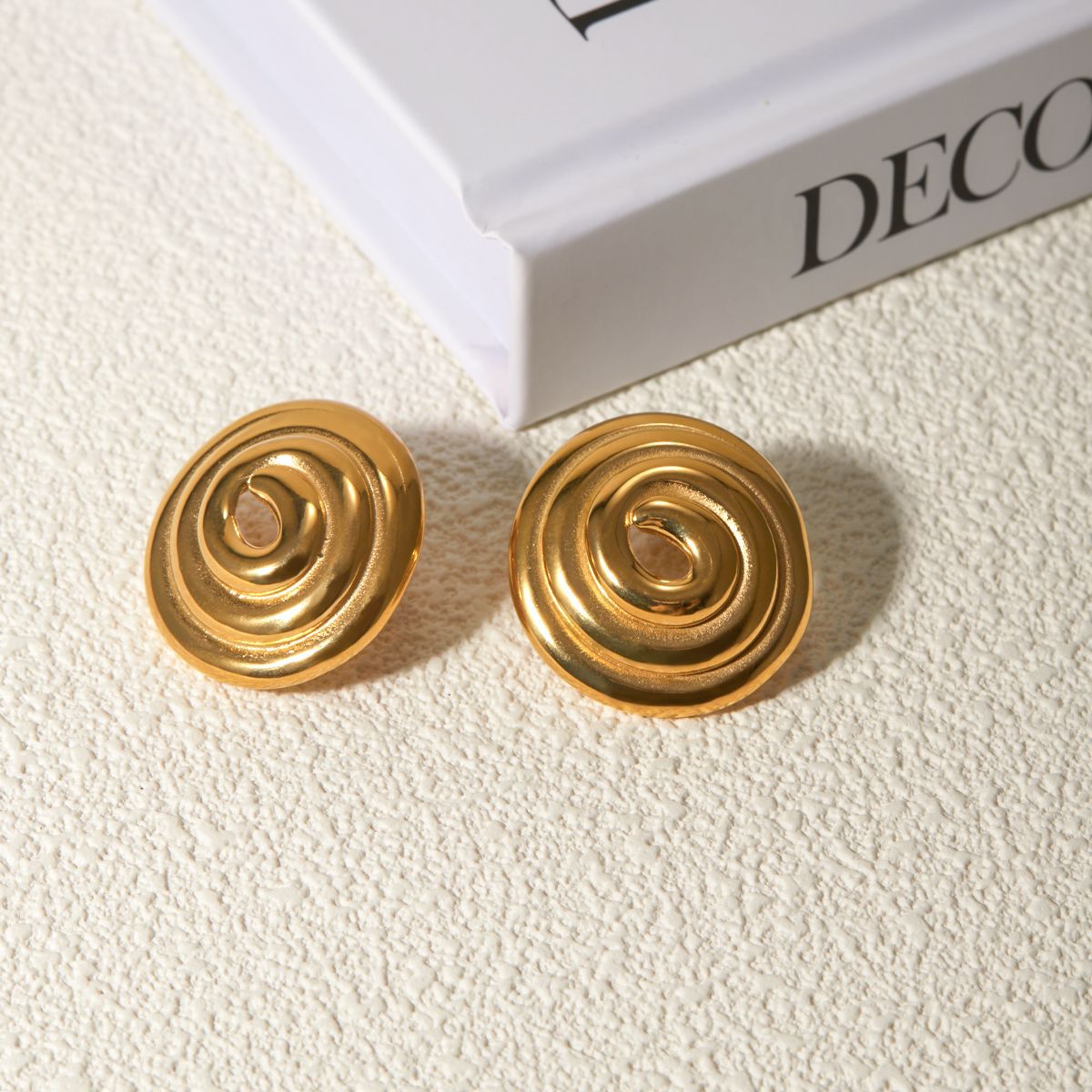 5pcs 18K Gold Stainless Steel Thread Circle Disc Earrings Mosquito-Repellent Gold Plated Large Earrings Earrings