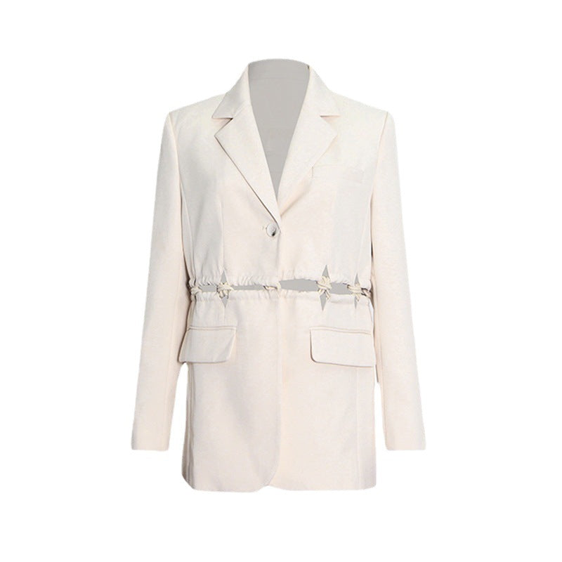 Fashion Women's Spring New Thin Woven Splicing A Simple Short Suit Jacket With A Button