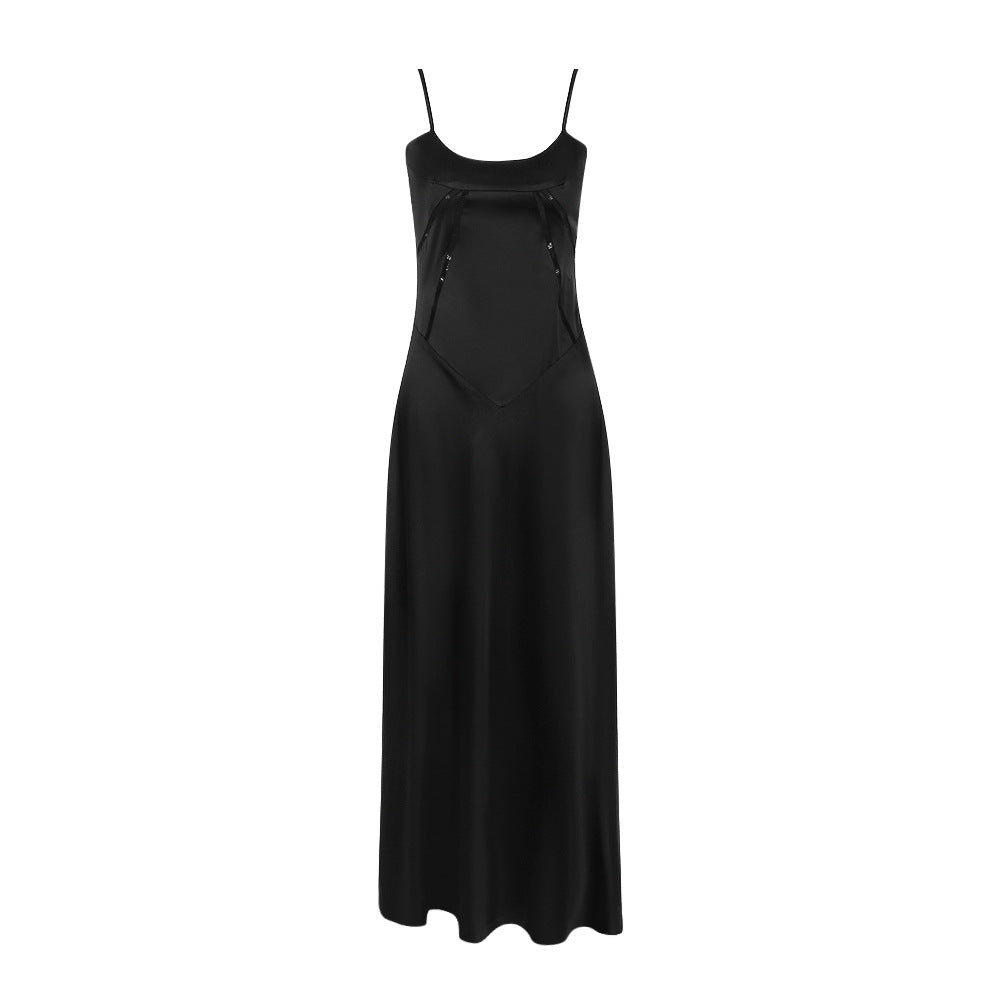 Fashion Women's Sexy Slip Dress Slim Backless Dress Black Dress Evening Gown