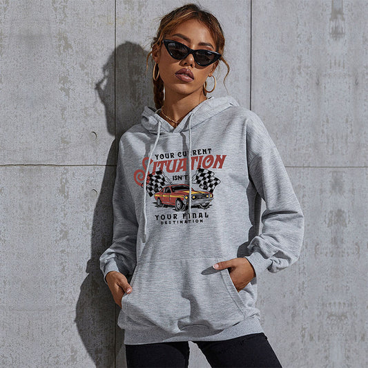 New Autumn And Winter Leisure Sports Hoodie Southeast Asia Women's American Printed Hoodie