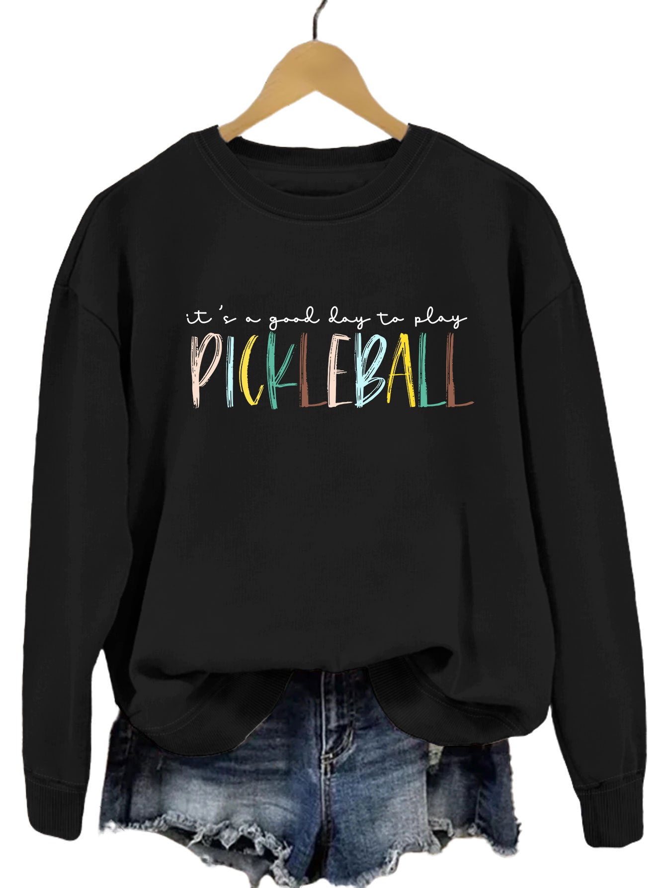 It's A Good Day To Play Pickleball. Print Hoodie Lady