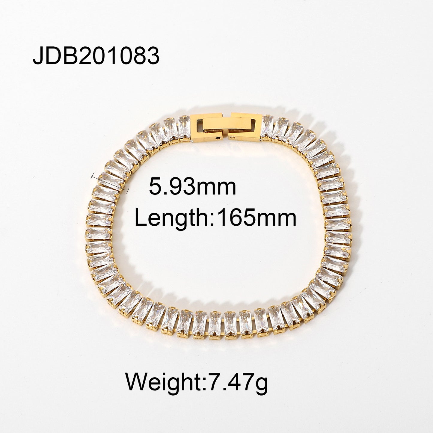 5pcs New 18K Gold Stainless Steel Cuban Chain Bracelet Fashion Style Cross Chain Bracelet Women's Zircon Bracelet