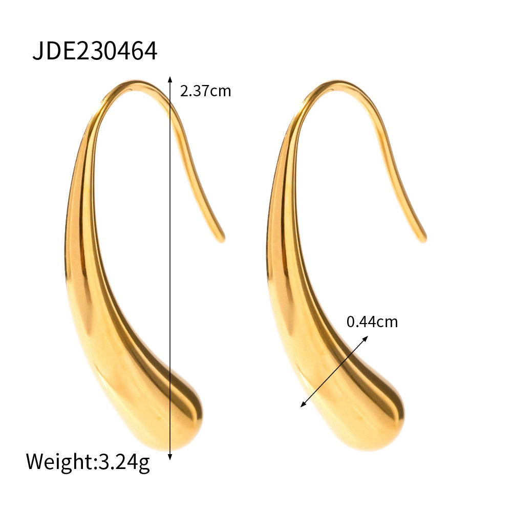 5pcs 16K Gold Stainless Steel Irregular Drop Earrings Women Fashion All-Matching Geometric Earrings