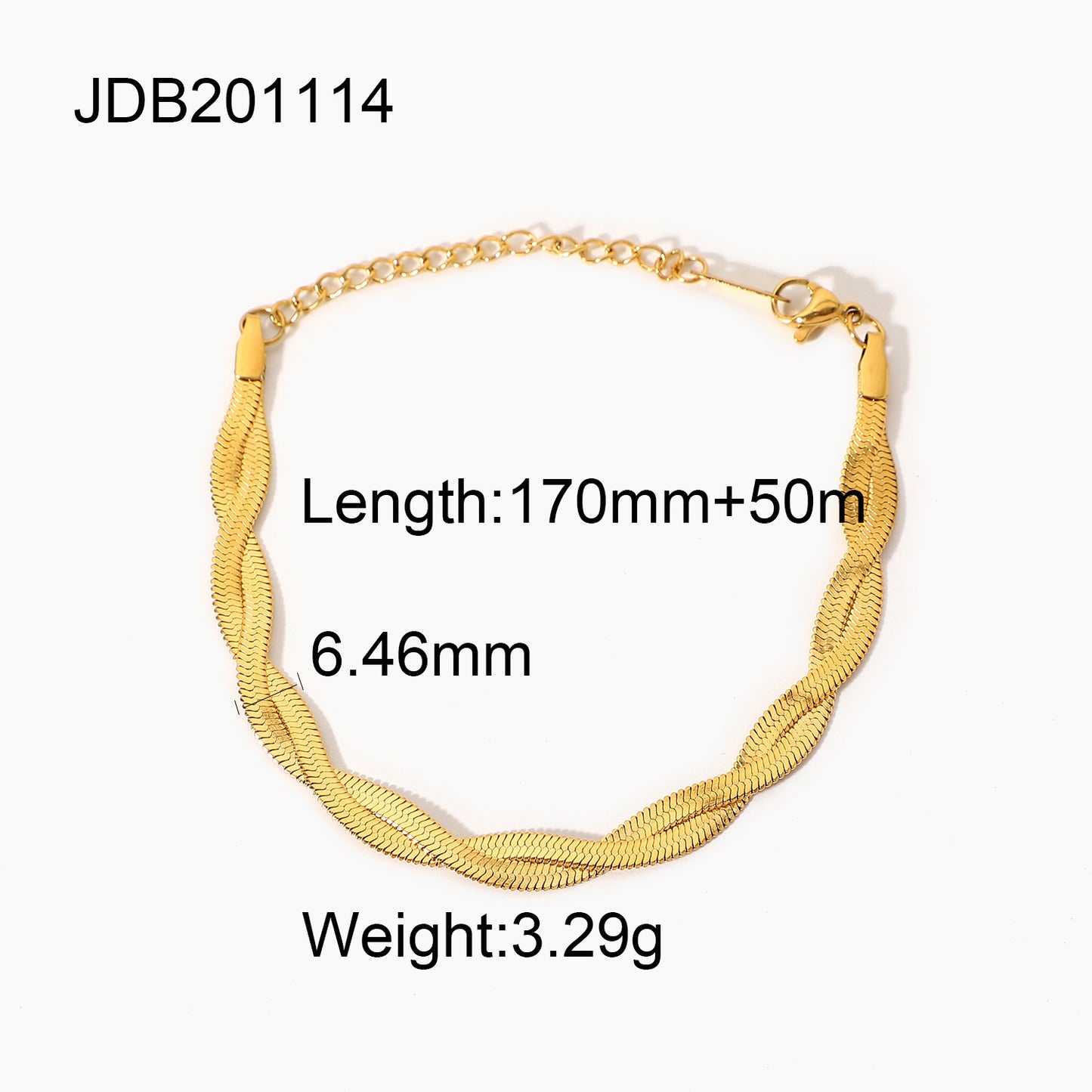 5pcs Stylish Simple 18K Gold Plated Stainless Steel Bracelet Women's Double Cross Snake Chain Bracelet