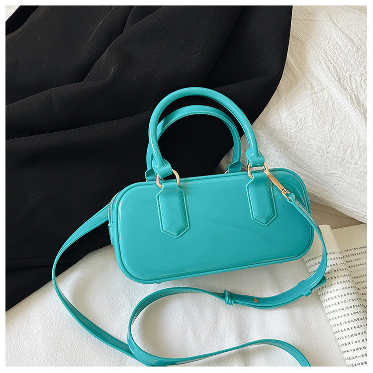 New Pvc Plastic Candy Color Pillow Bag Single Shoulder Crossbody Portable Fashion Large Capacity Women's Bag