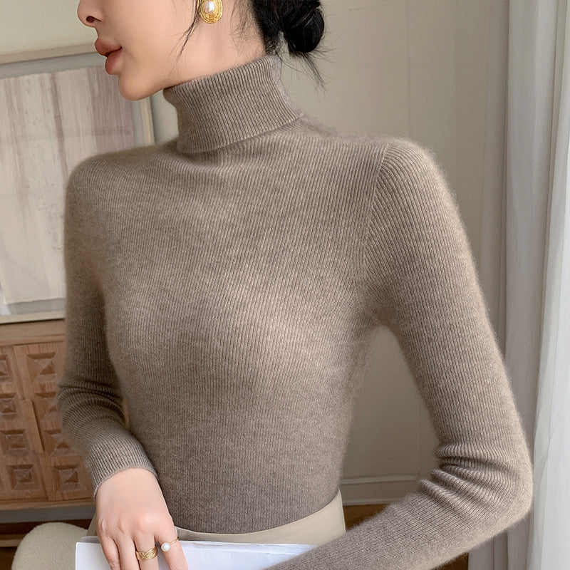 Seamless Turtleneck Cashmere Sweater Women's 100 Pure Wool Autumn/Winter Jumper With A Tight Stretch Cashmere Sweater With A Base