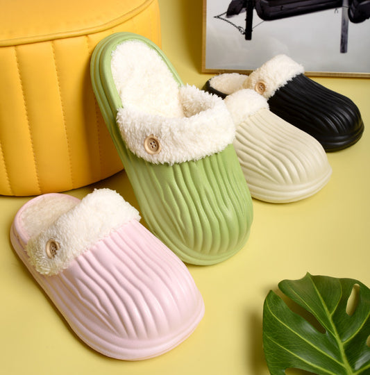 Detachable Cotton Slippers Waterproof Non-Slip Outside Wear Female Eva Winter Step On Shit Feeling Home Indoor Couple Warm Slippers