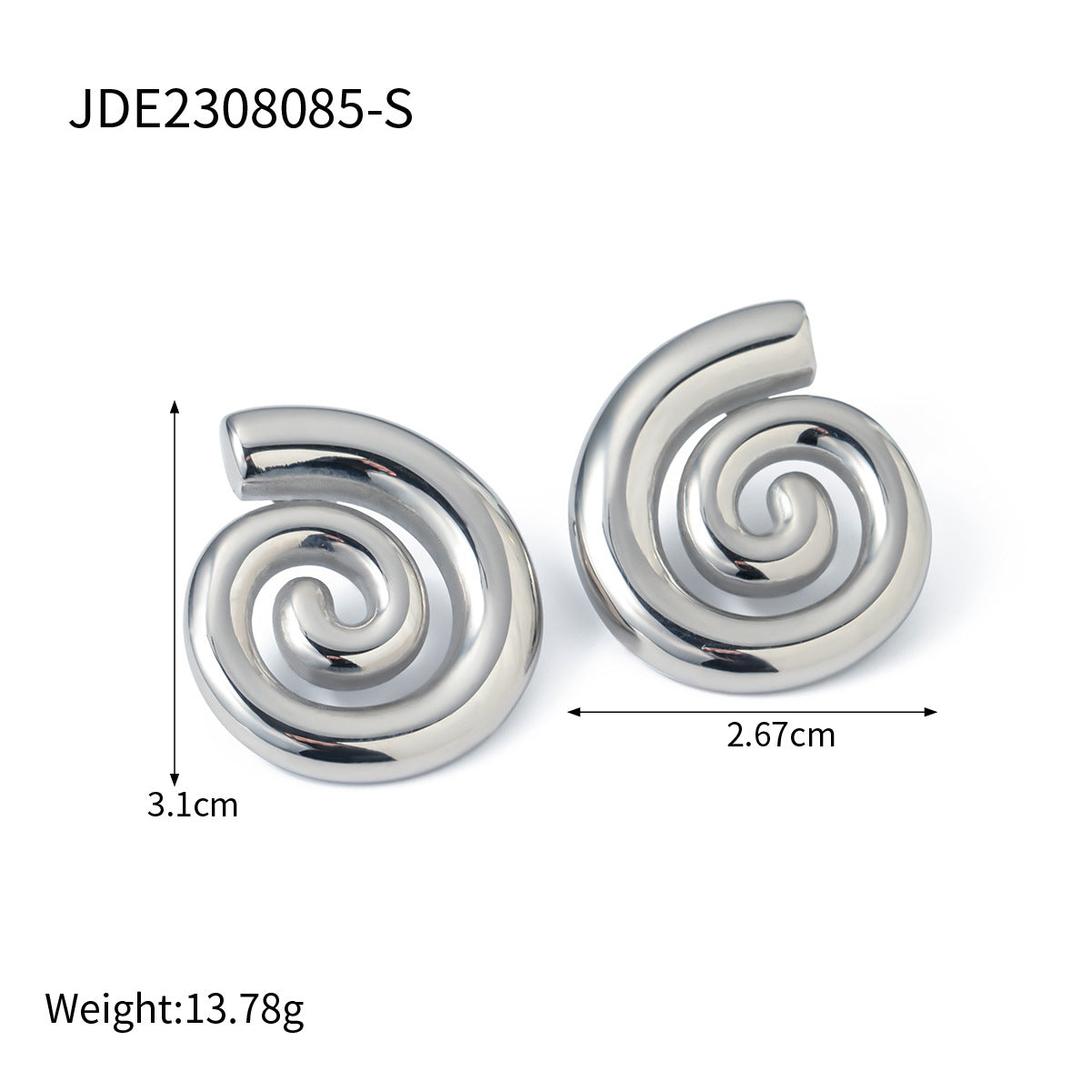 5pcs New 18K Gold Stainless Steel Rotary Thread Earrings Stainless Steel Earrings Women's Earrings Accessories