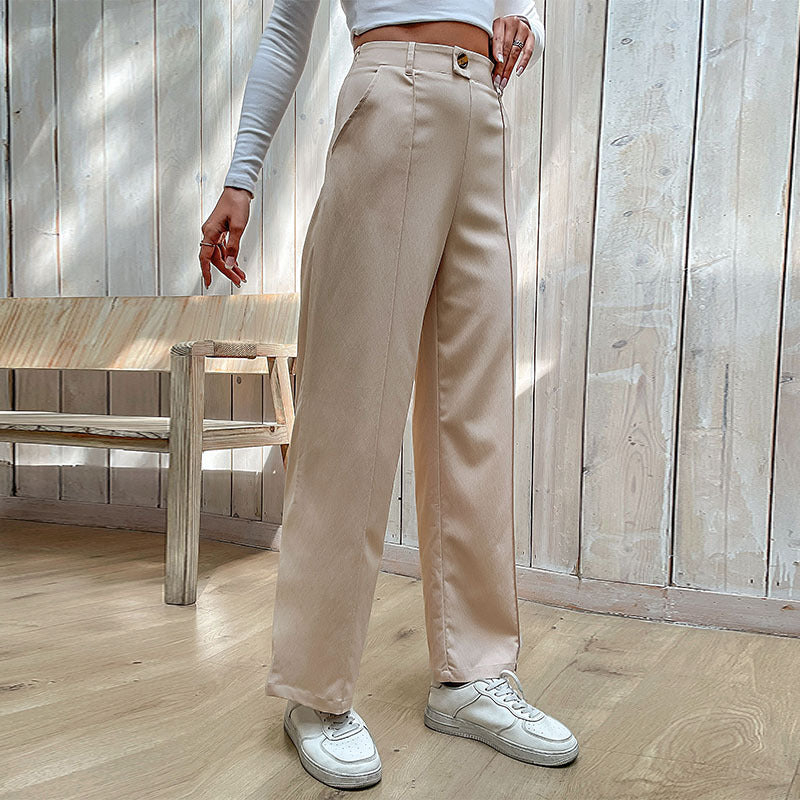 New Spring And Autumn Women's Casual Pants Splicing Commuter Wind Wide-Leg Pants