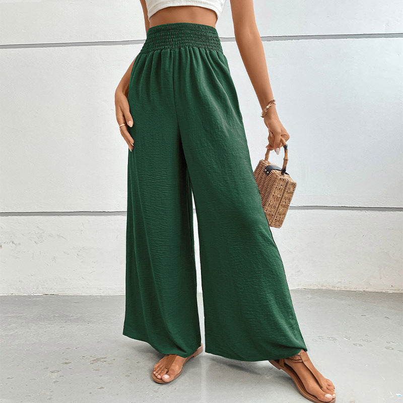 Women's New Summer New Solid Color Flared Wide-Leg Pants