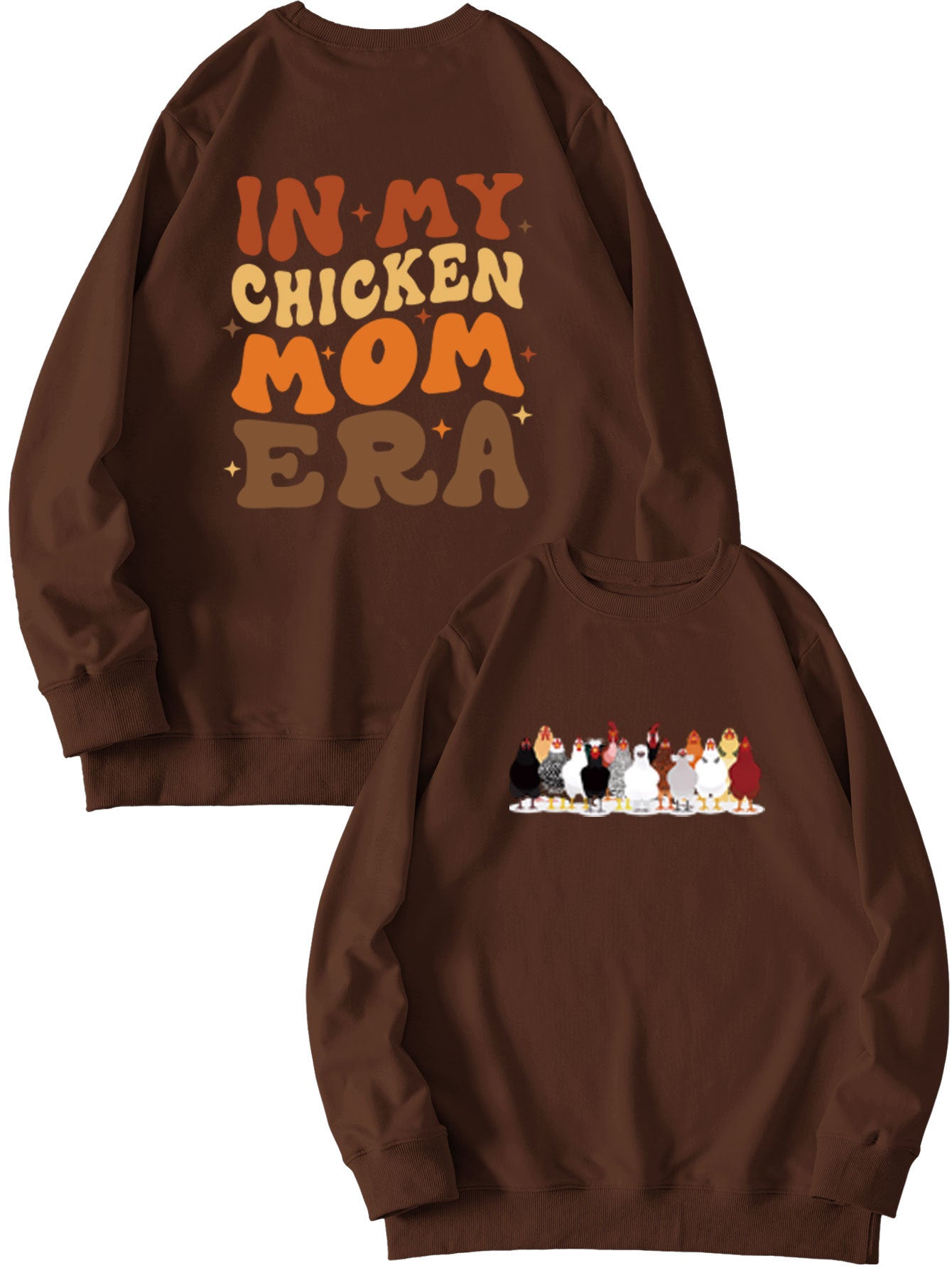 In My Chicken Mom Era Autumn Leisure Fun Double-Sided Printed Hoodie Pullover Long Sleeves