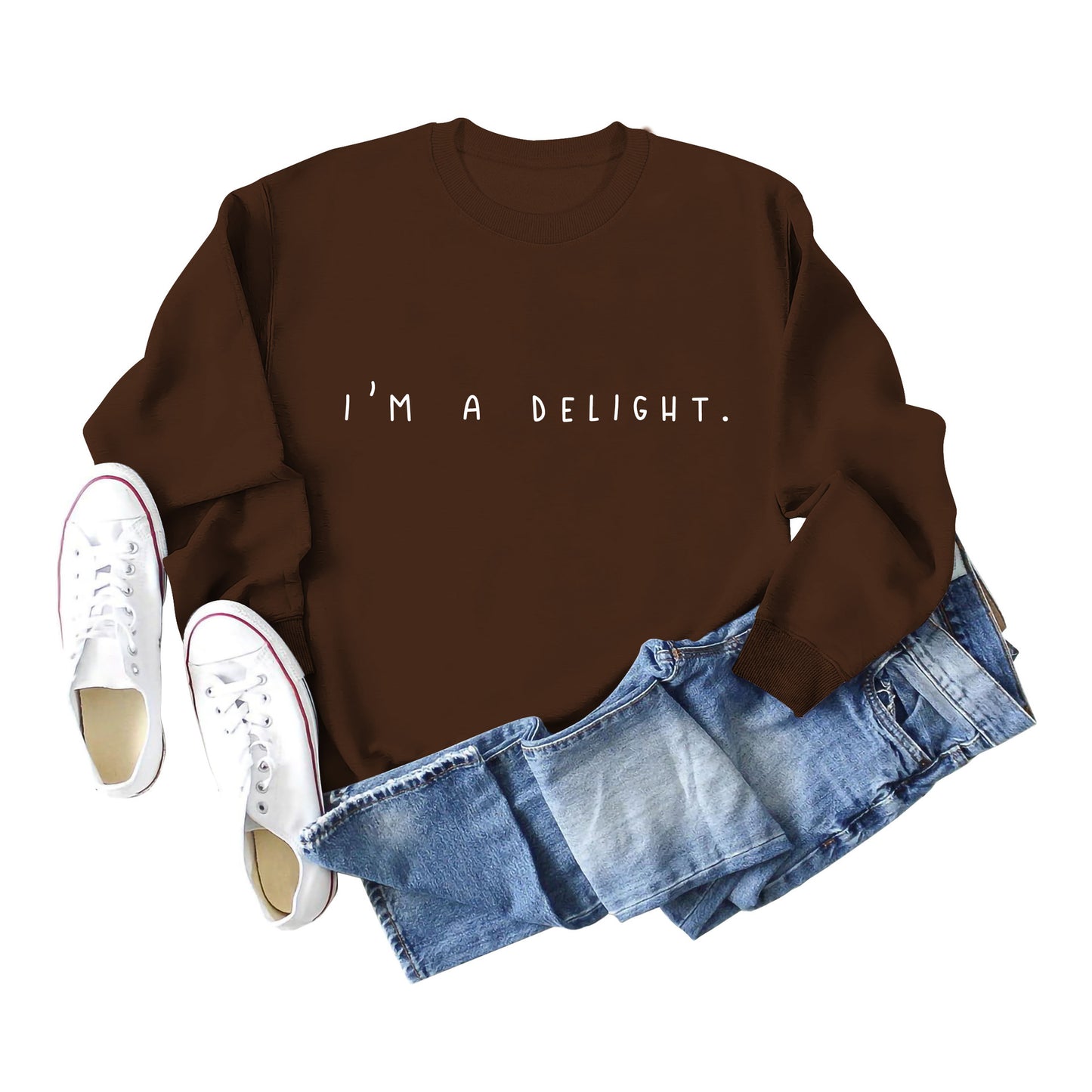 I'm A Delight Crewneck Long Sleeve Hoodie