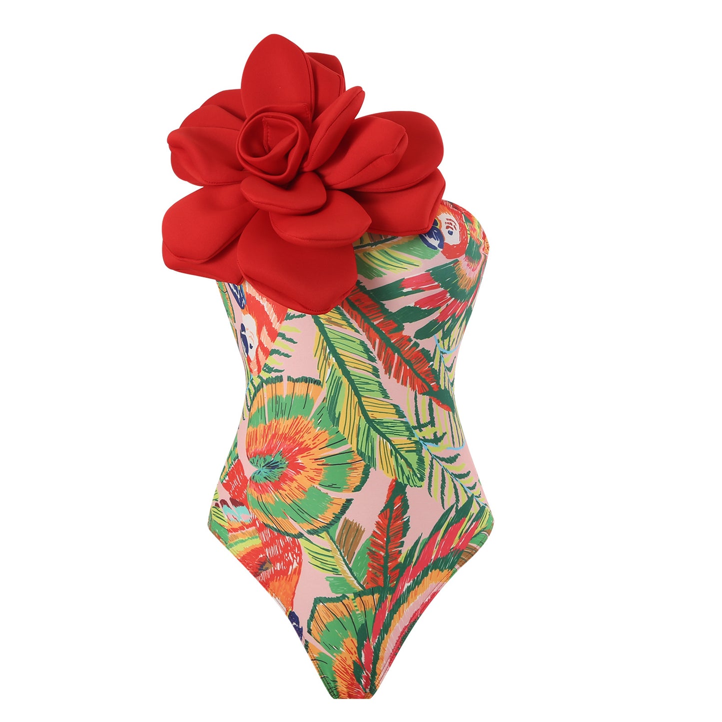 New One-Piece Swimsuit For Women Skinny Big Flower Bathing Bathing Suit Set Chiffon Long Dress