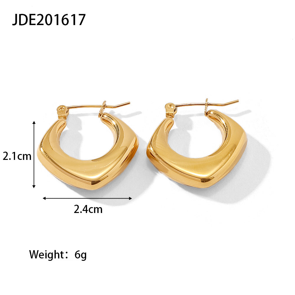 5pcs Metallic Earrings Women's Stainless Steel Earrings With Stylish Earrings Earrings Hoops