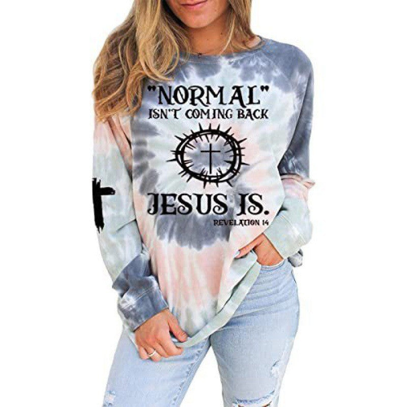 Autumn And Winter Christmas Print Round Neck Pullover Long Sleeve Fleece Hoodie Woman