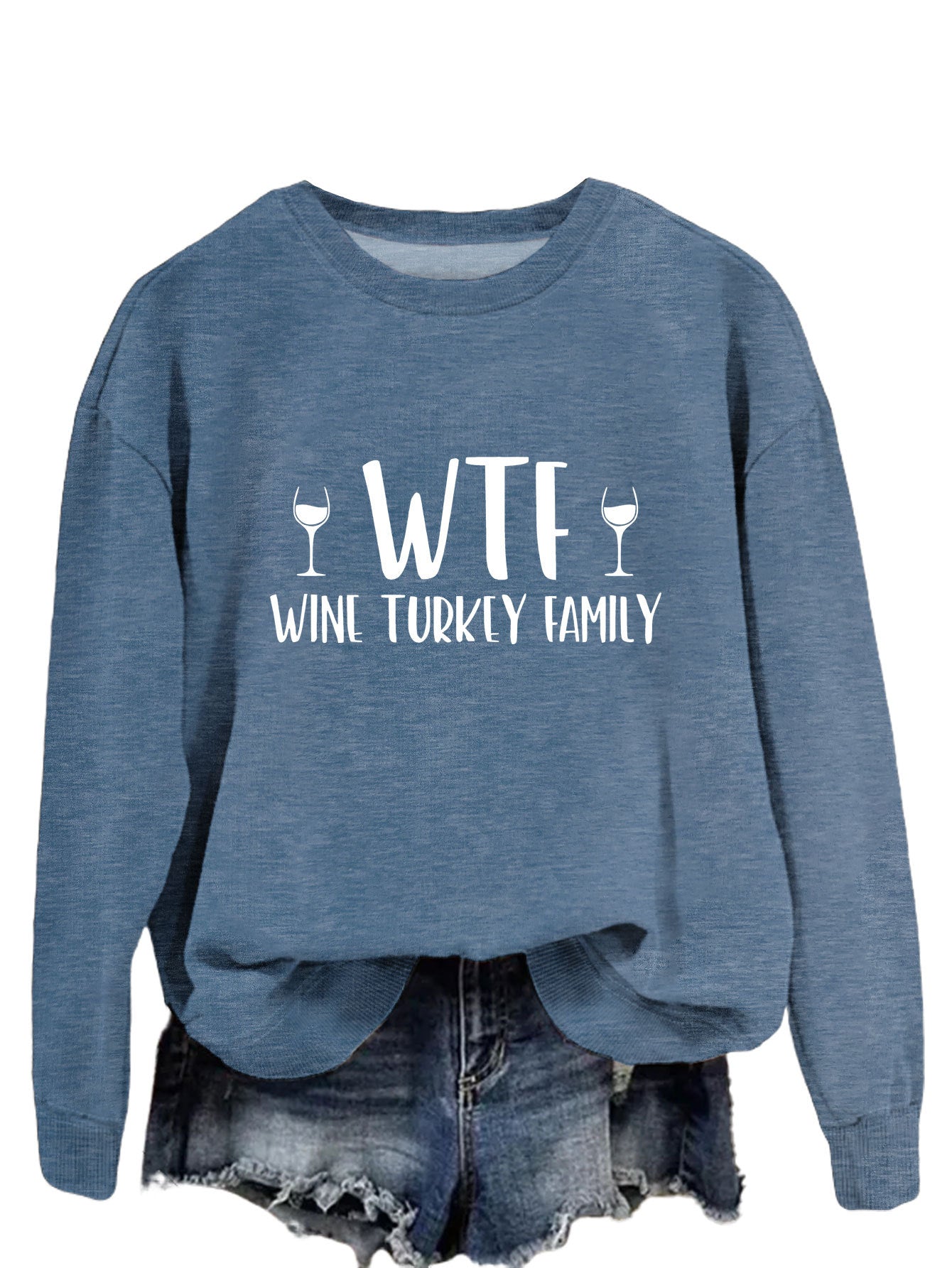 New Autumn And Winter Wtf Wine Turkey Family Hoodie Fashion Women's Long Sleeve Shirt