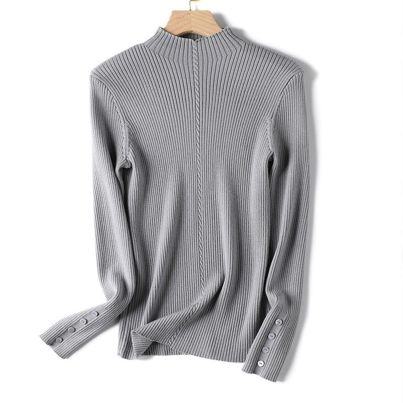 Soft Waxy Machine Washable Half Turtleneck All Wool Sweater Autumn And Winter Warm Base Sweater