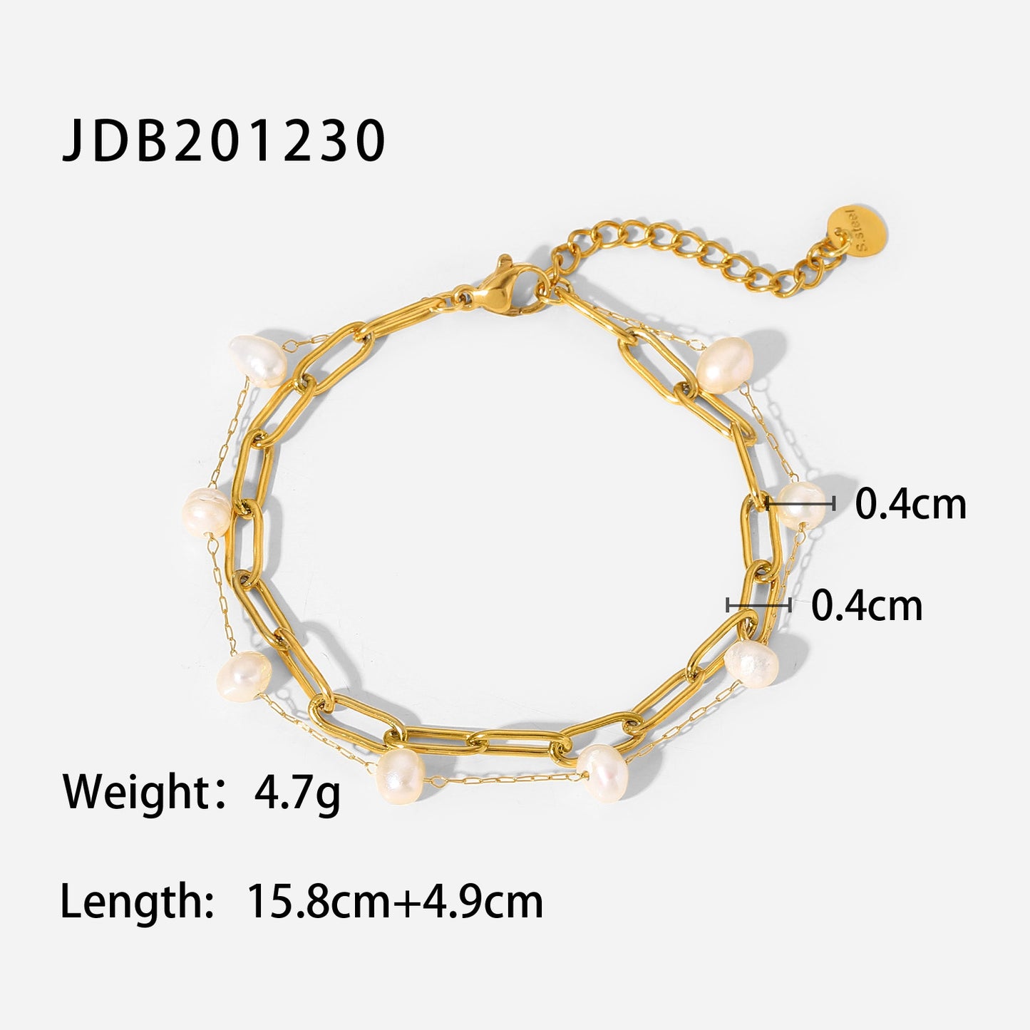 5pcs Blogger Bracelet Light Pearl Cross Chain Double-Layer Bracelet Dress All Accessory Bracelet Women