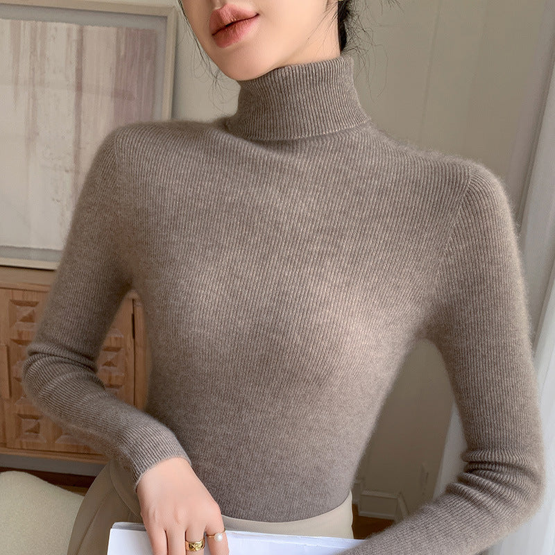 Seamless Turtleneck Cashmere Sweater Women's 100 Pure Wool Autumn/Winter Jumper With A Tight Stretch Cashmere Sweater With A Base