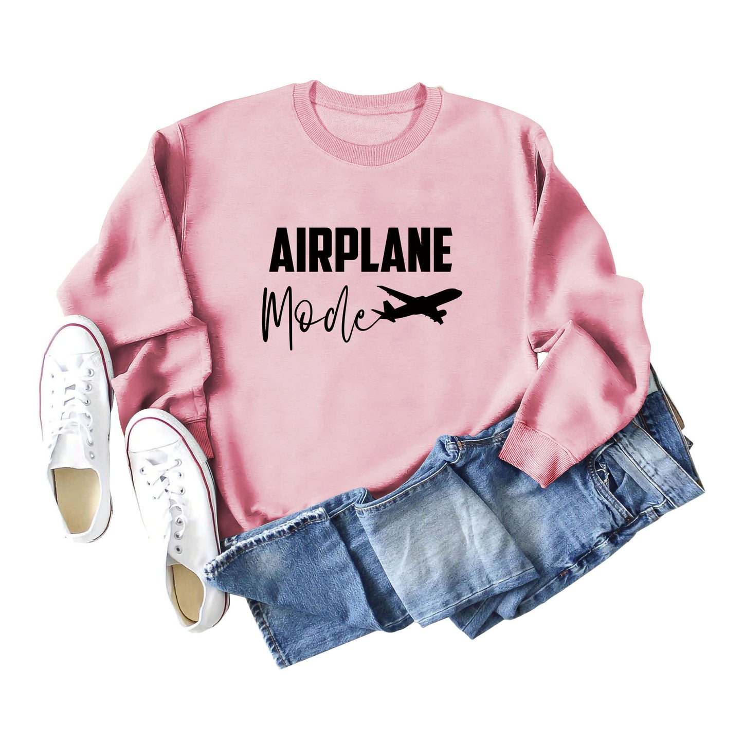 Airplane Letter Plus-Size Women's Fall And Winter Hoodie