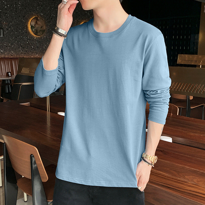 Base Shirt Men's Crewneck Pullover Fashion Hoodie Boys' Top Version Long-Sleeved T-Shirt All Simple Men