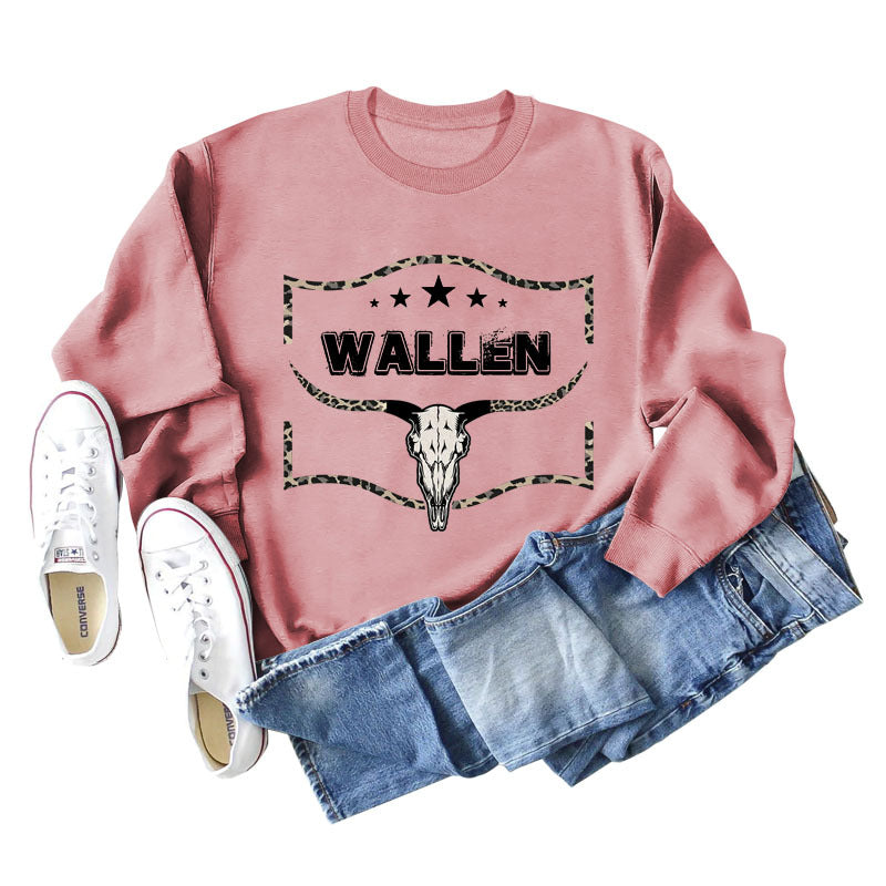 Wallen Cowhide Leopard Print Letters Fashion Baggy Long Sleeve Ebay Plus Size Hoodie