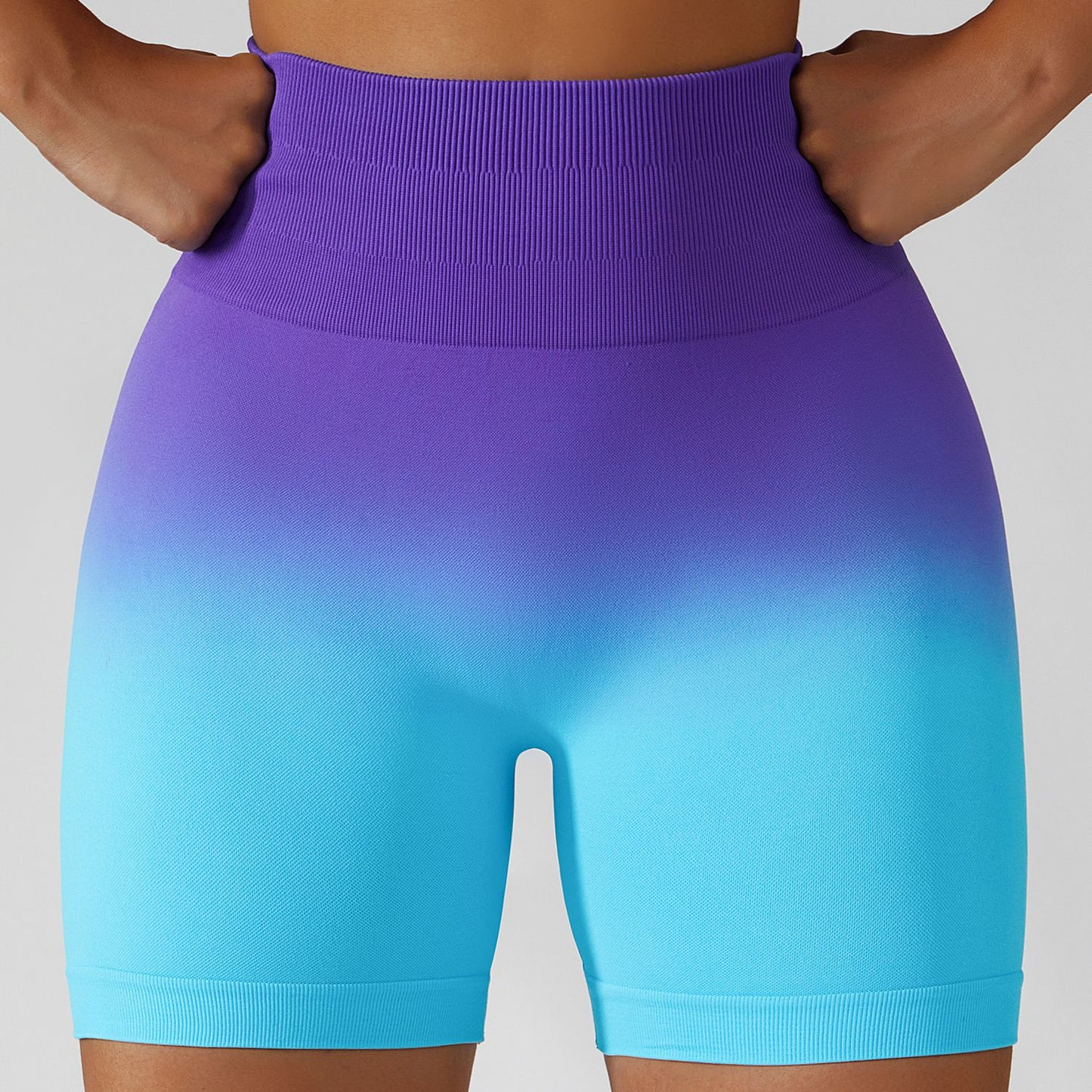 Gradient Seamless Yoga Shorts Breathable Tight Sports Shorts Women's High-Waisted Stretch Hip Lift Fitness Pants