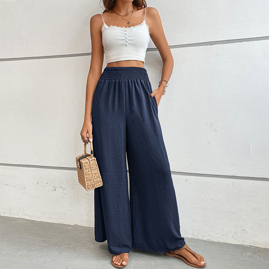 Women's New Summer New Solid Color Flared Wide-Leg Pants