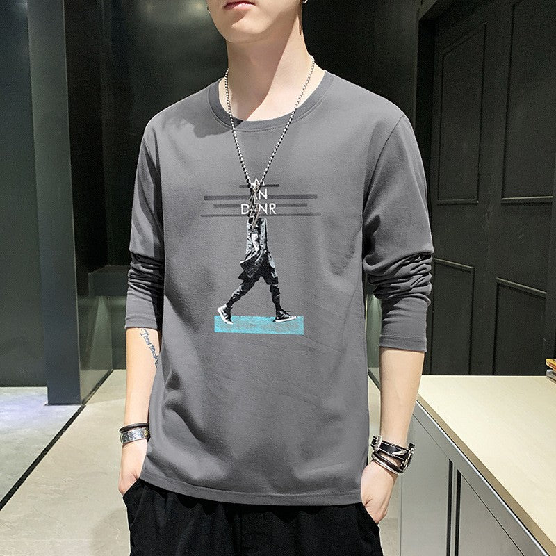 New Spring And Autumn Men's Long Sleeve T-Shirt Men's Cotton T-Shirt Men's T Loose Thin Hoodie