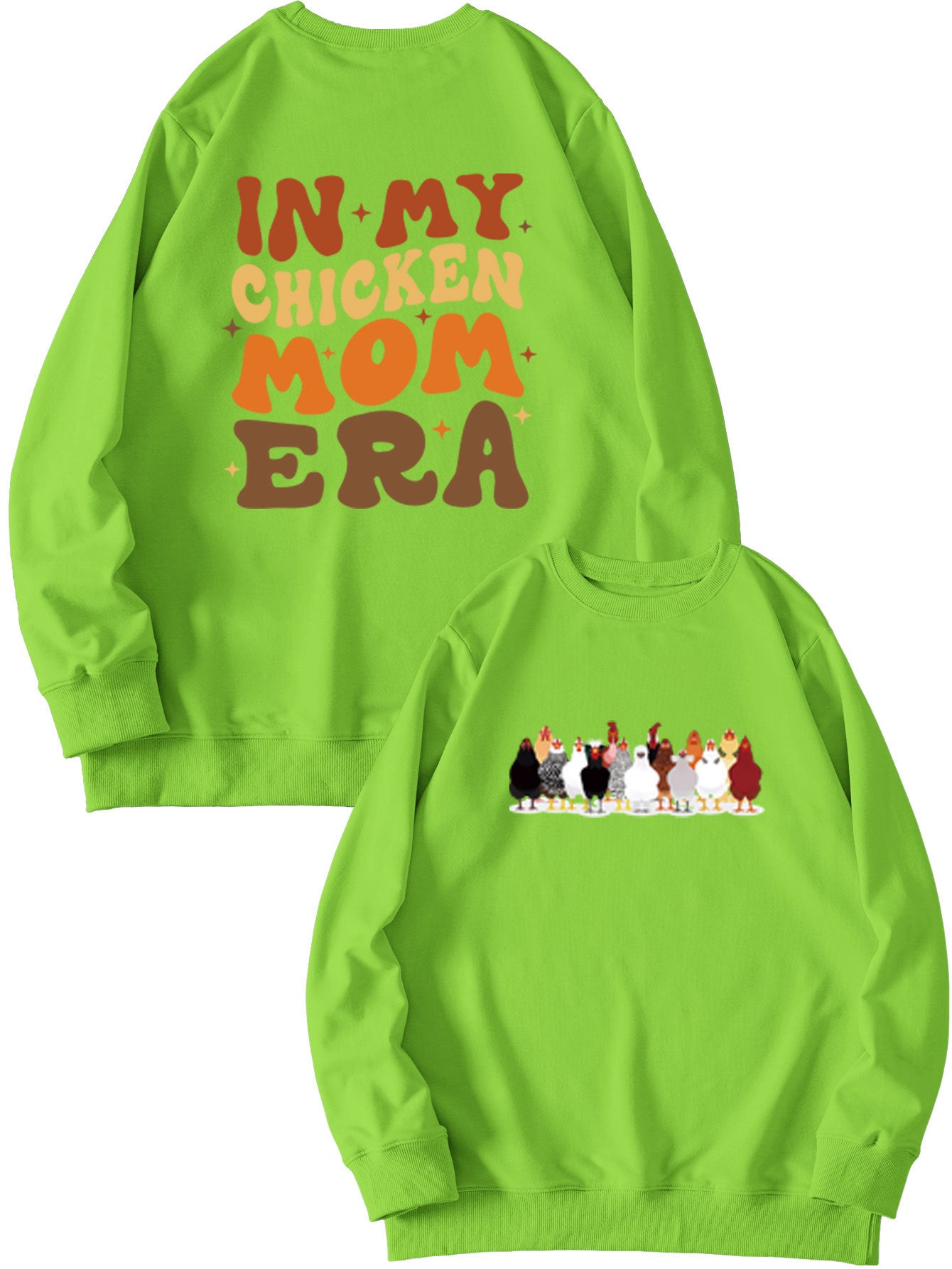 In My Chicken Mom Era Autumn Leisure Fun Double-Sided Printed Hoodie Pullover Long Sleeves