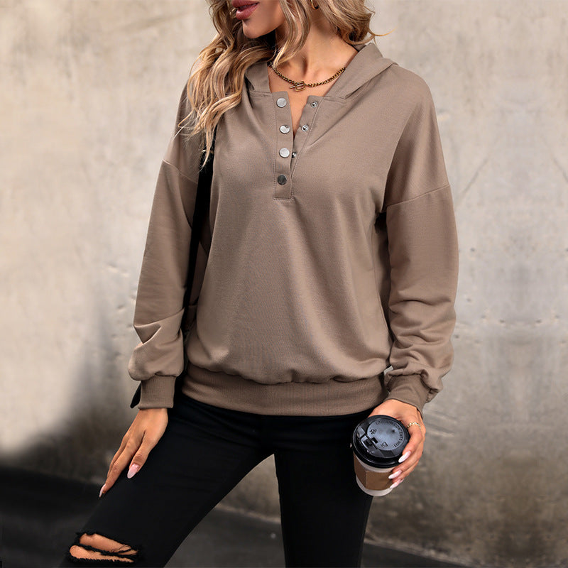 Autumn New Women's Solid Color Long-Sleeved Hoodie Women