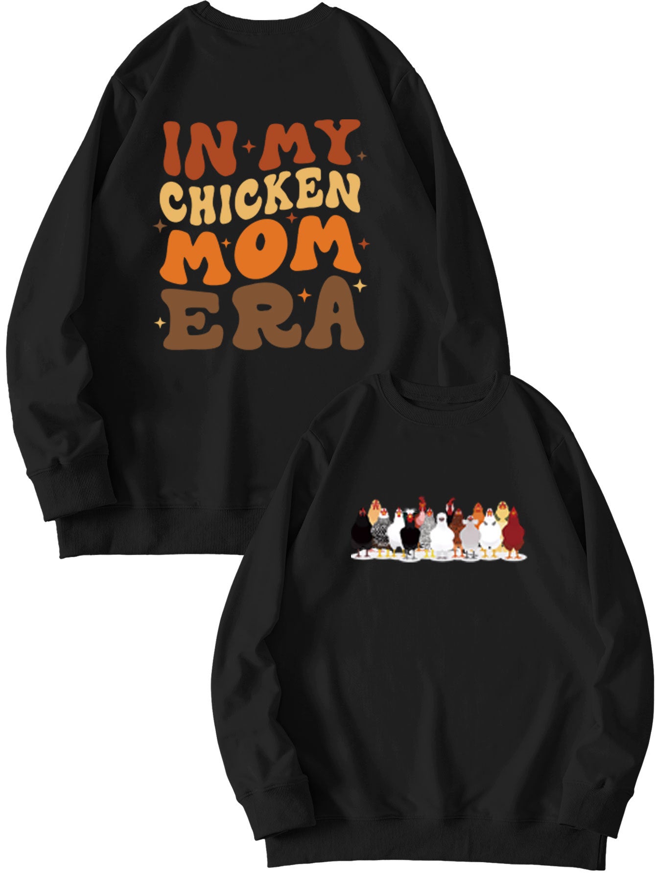 In My Chicken Mom Era Autumn Leisure Fun Double-Sided Printed Hoodie Pullover Long Sleeves