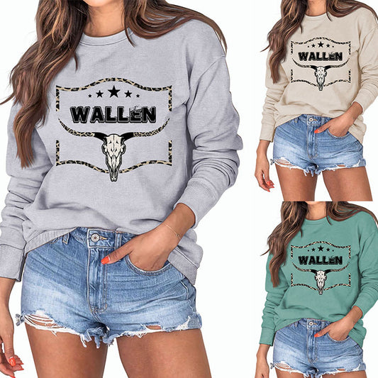 Wallen Cowhide Leopard Print Letters Fashion Baggy Long Sleeve Ebay Plus Size Hoodie