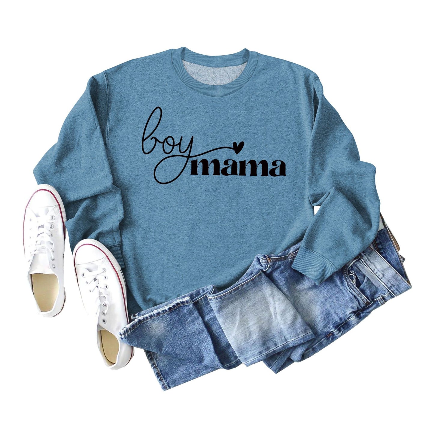 Boy Mama Simple Letters Ladies Fall Winter Hoodie Long Sleeves