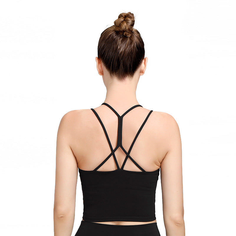 Autumn New Anti-Bacterial Yoga Vest Bare Feeling Hair Sports Underwear With Chest Pad Fitness Running Yoga Wear Bra