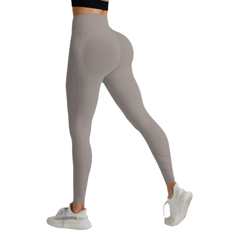 Fitness Pants Hip Lift Yoga Pants Women's Seamless Knit Tight Height Waist Breathable Exercise Fitness Pants