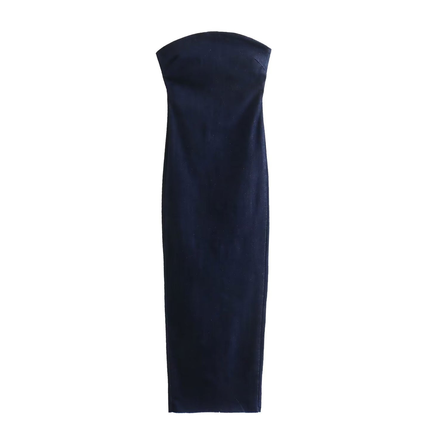 Wind Spring Summer New Rear Zipper Denim Wrap Dress For Women