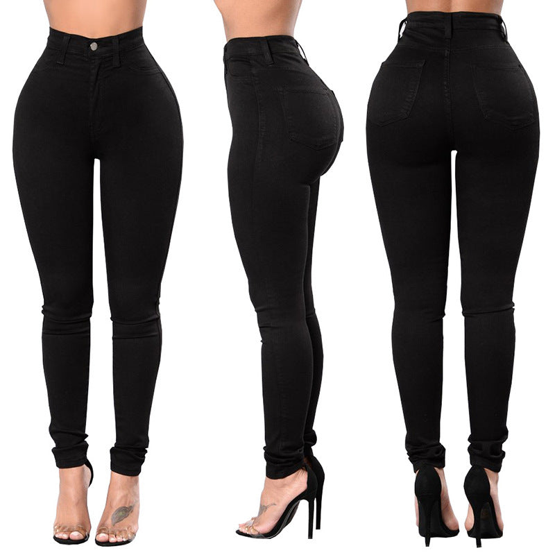 Spring And Summer New High-Waisted Slim-Fit Jeans And Hip Lifting Trousers For Women