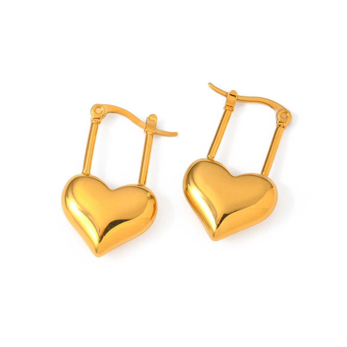 5pcs New 18K Gold Stainless Steel Love Earrings Earrings Fashion Personality Accessories For Women