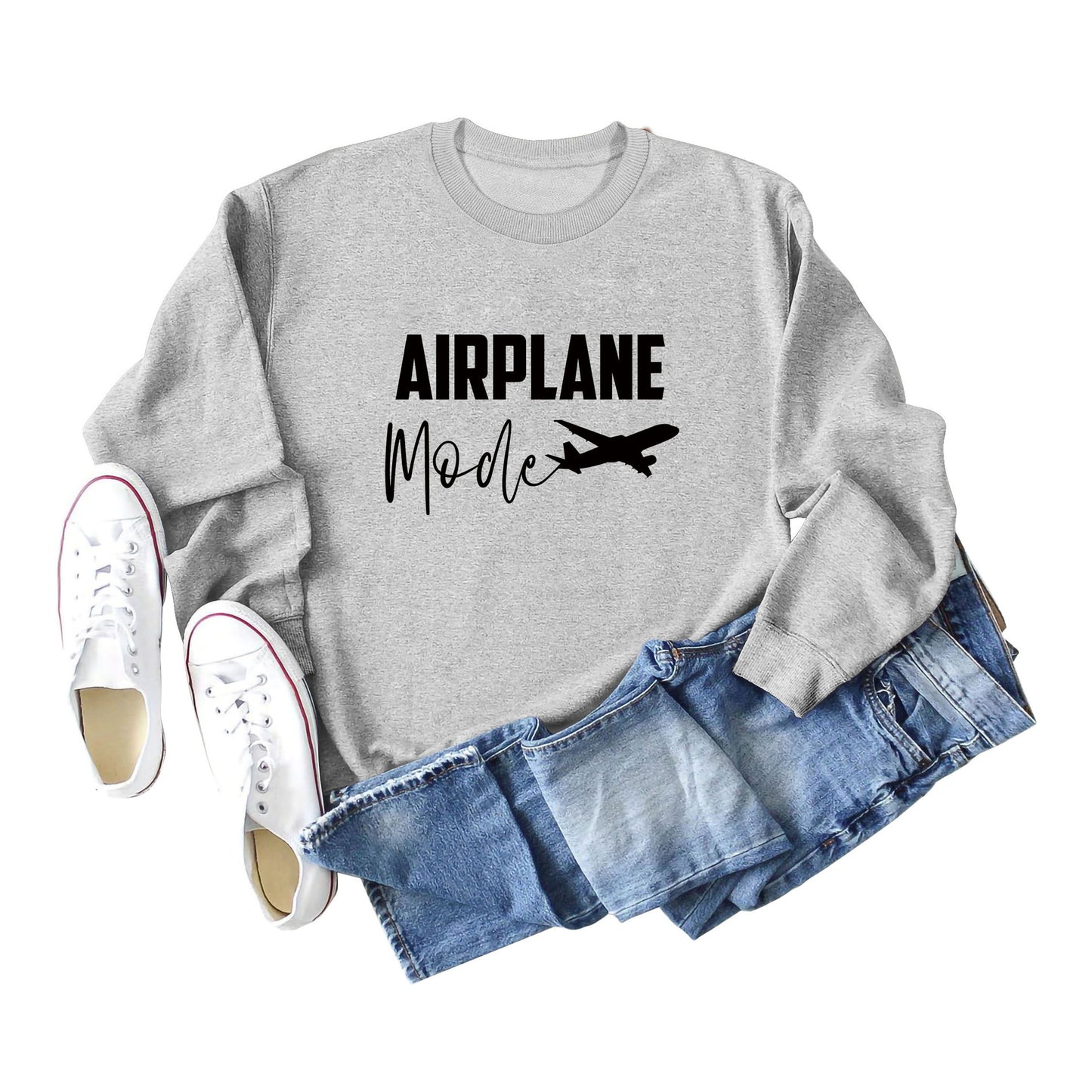 Airplane Letter Plus-Size Women's Fall And Winter Hoodie