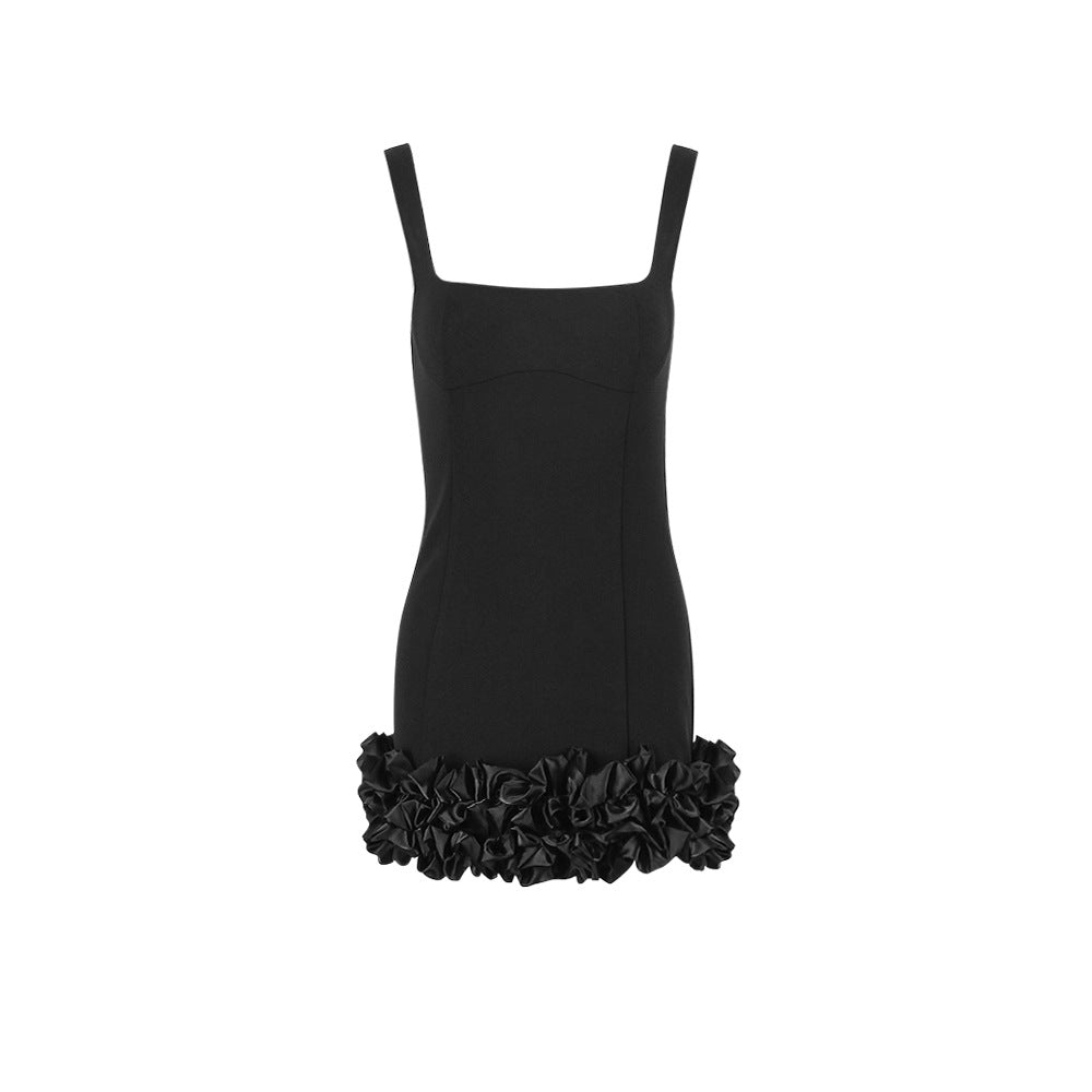 Women's Sexy Halter Little Black Skirt Slim Backless Temperament Spice Girl Dress Sweet