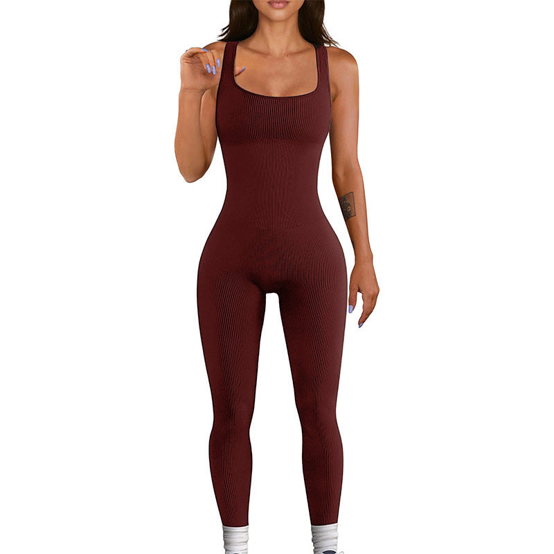 Seamless Stretch Thread Pants Bodysuit Athletic Wear Fitness Bodysuit Bodysuit