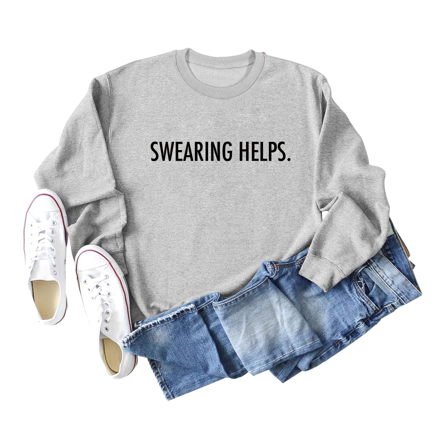 Fashion Swearing Helps Swearing A Printed Hoodie Long-Sleeved Top