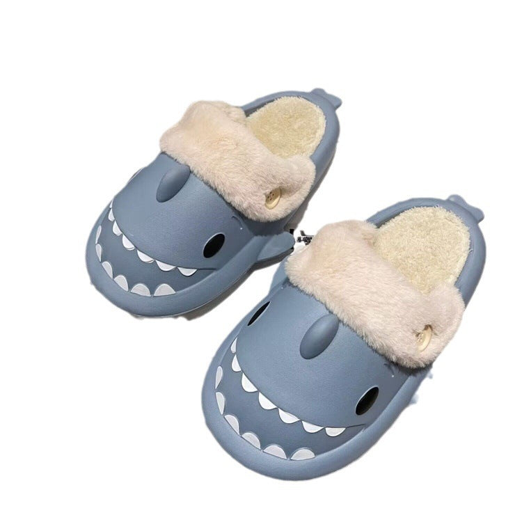 Lovely Cotton Slippers Autumn And Winter Indoor Warm Couple Female Slippers Shark Can Be Dismantled And Washed