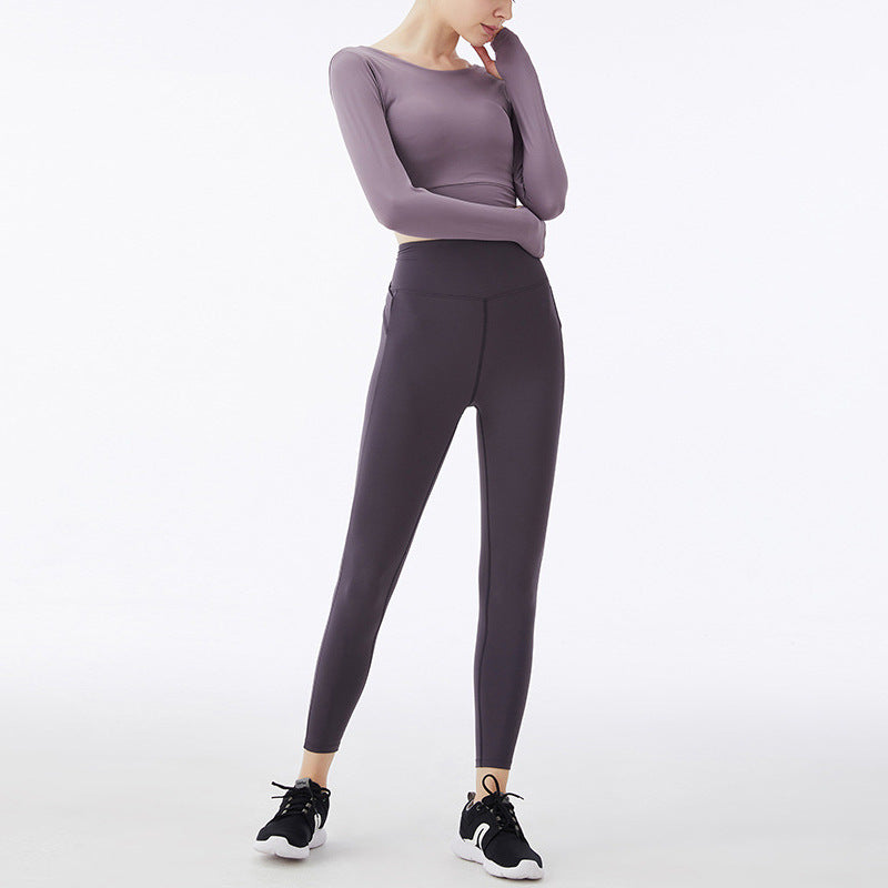 Autumn And Winter New Fitness Yoga Wear Women Quick Dry Naked High Elastic Sportswear Breathable Long Sleeve Yoga Suit