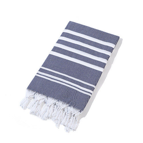 New Turkish Color Bath Towel Tassel Striped Yarn-Dyed Beach Towel Cotton Children's Towel Can Be Customized