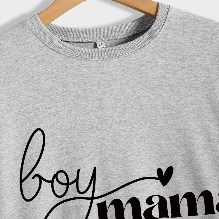 Boy Mama Simple Letters Ladies Fall Winter Hoodie Long Sleeves