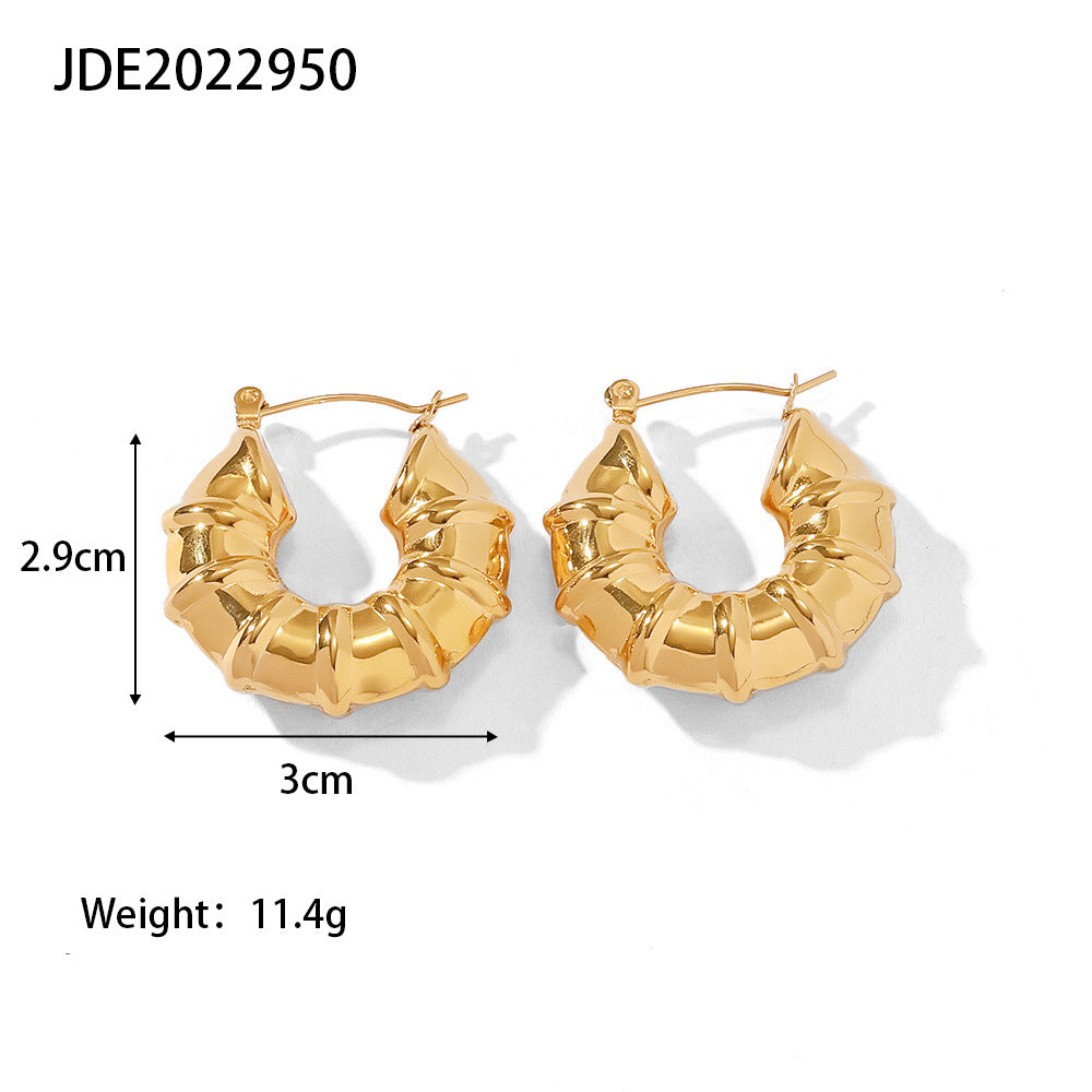 5pcs Metallic Earrings Women's Stainless Steel Earrings With Stylish Earrings Earrings Hoops