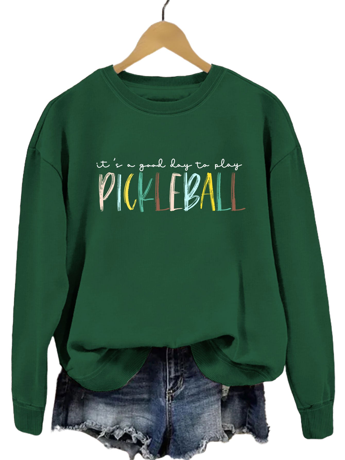 It's A Good Day To Play Pickleball. Print Hoodie Lady